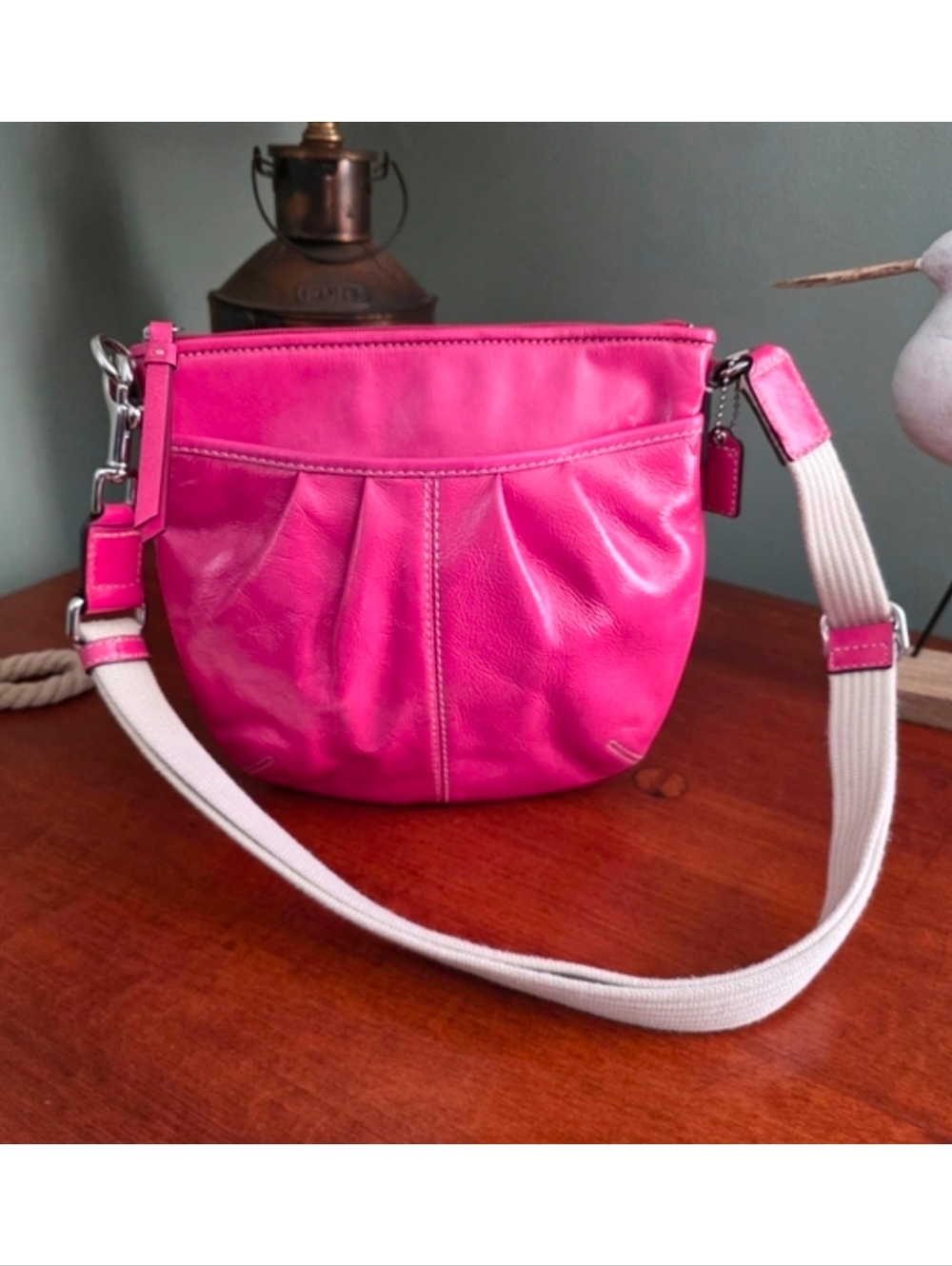 Coach Swingpack Soho Pink Patent Leather Crossbody Bag Y2K